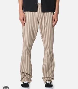 New MNML striped flare pants brown size 28